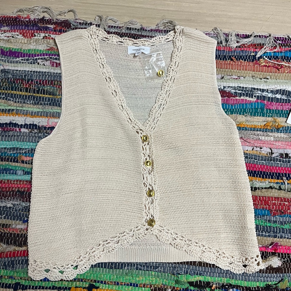 Cream sweater vest